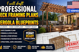 draft professional deck framing plans and pergola blueprints for permit