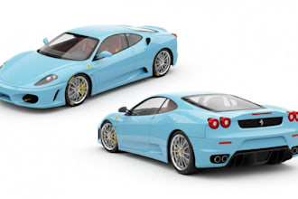 model 3d car for game, car rigging, pbr texture, web 3d vehicle, maya, glb file