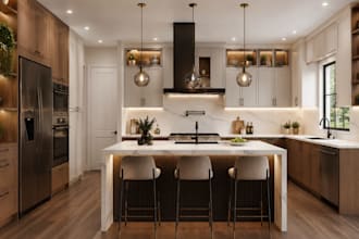 design your kitchen interior wardrobe floor layout 3d rendering cabinet modeling