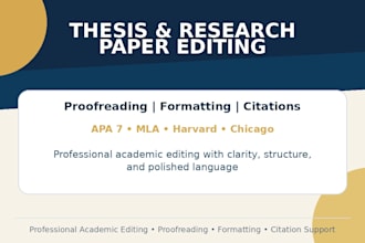 proofread edit and format your thesis or research paper
