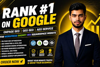 do onpage seo geo aeo service for wordpress shopify wix squarespace website