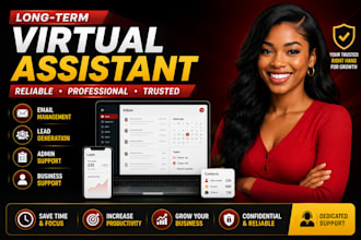 long term virtual assistant email manager business support lead gen admin suppor