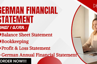 prepare german annual financial statement, profit and loss, and income statement