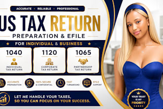 prepare efile US tax returns for individual and business 1040 1120 1065 file tax
