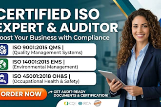 provide iso 9001 certification consultant and irca cqi lead auditor expert