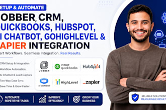 setup jobber jobtread buildertrend crm quickbooks hubspot automation zapier