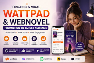 do organic viral wattpad book promotion, webnovel promotion to real audience