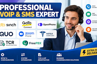 sinch goto connect volp openphone quo zoom phone hippa tcr registration freepbx