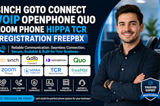 sinch goto connect volp openphone quo zoom phone hippa tcr registration freepbx