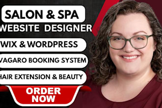 design wix spa wellness website salon wordpress website vagaro booking page
