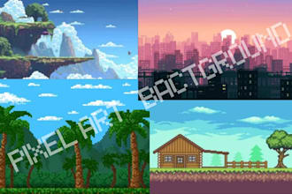 create custom pixel art background, environment tileset, rpg map and game assets