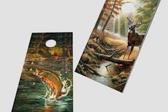 design custom cornhole board wraps same day delivery, print ready