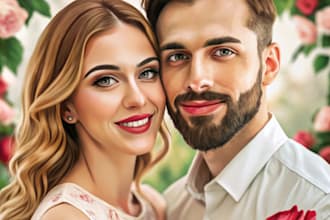 make couple portrait illustration