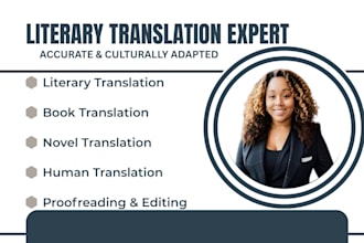 translate literary story italian english french german spanish native book novel