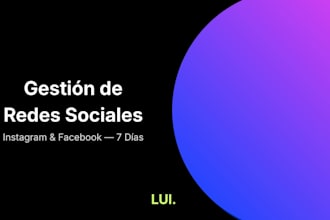 gestionar tu página de instagram o facebook por 7 días