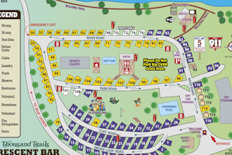 design a custom rv park and campground map illustration