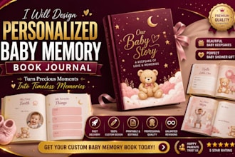 design personalized baby memory book journal