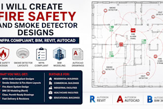 create fire safety and smoke detector designs nfpa compliant bim revit autocad