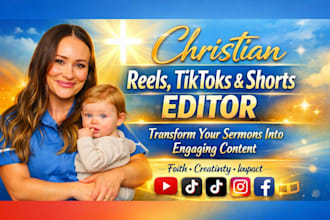edit christian reels, tiktoks, and youtube shorts from your sermons