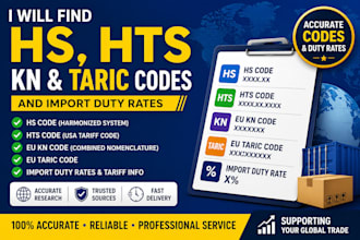 fine hs codes, hts code, kn code, and import duty rates
