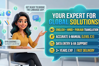 professionally translate english, hindi, and punjabi text