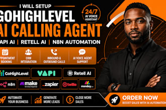 setup gohighlevel ai agent, vapi ai, retell ai and n8n automation