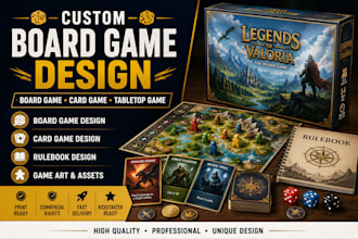 create custom board game, card game, and tabletop game designs