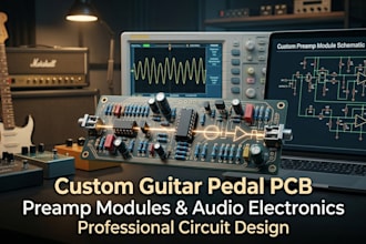 create custom guitar pedal pcb, preamp module and audio electronics