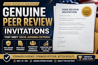 obtain genuine peer review invitations for eb1 o1 niw judging criteria