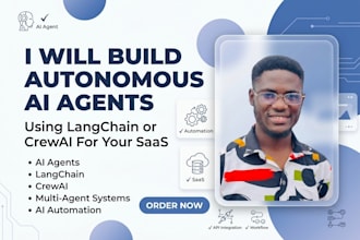 build autonomous ai agents using langchain or crewai for your saas