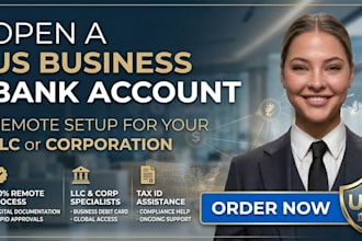 help you open a US business bank account for your llc or corporation remotely