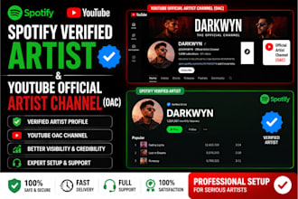 set up your spotify artist profile and youtube official artist channel