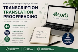 do telugu transcription, translation, and proofreading