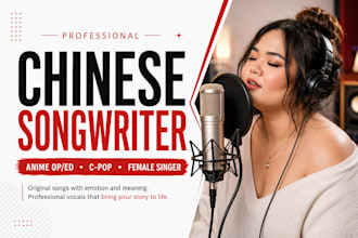 be female songwriter, chinese song for your anime opening ending theme, cpop