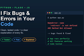 fix bugs and errors in your python, flask and javascript
