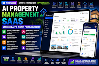 develop saas ai property management web, landlord app, tenant portal app
