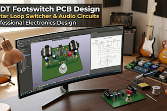 design 3pdt footswitch pcb, guitar loop switcher and audio circuits