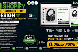 build high converting shopify one product store design dropshipping sales growth
