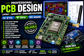 design pcb layout, rf pcb, esp32, arduino, schematic and embedded systems