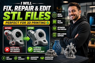 fix stl file, repair 3d models, edit stl for perfect 3d printing