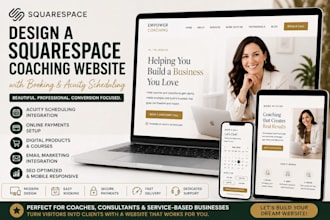design a squarespace coaching website with booking and acuity scheduling