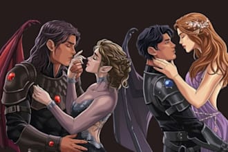 do fantasy dark romance nsfw romance book cover couple cover novel cover art
