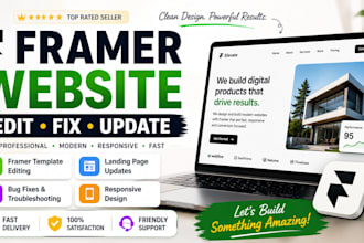 redesign edit framer template update or fix framer website design for businesses