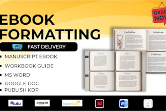 evaluate, assess, format manuscript ebook, ms word google doc workbook guide kdp
