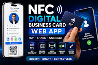 develop an nfc digital business card web app for smart networking