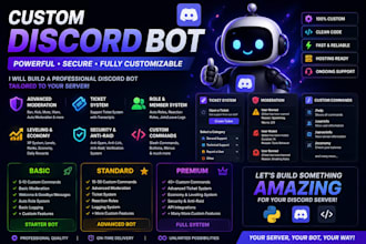 develop a custom discord bot with commands and full setup