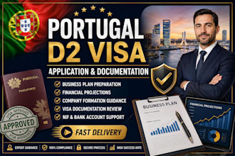 help you with portugal d2 visa business plan and application