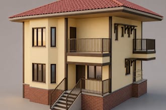 design game ready low poly 3d building assets with textures
