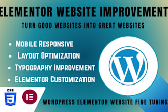 improve fix elementor website layout spacing typography mobile responsiveness
