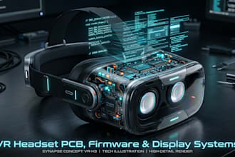 design gaming VR headset pcb, embedded firmware, and display systems